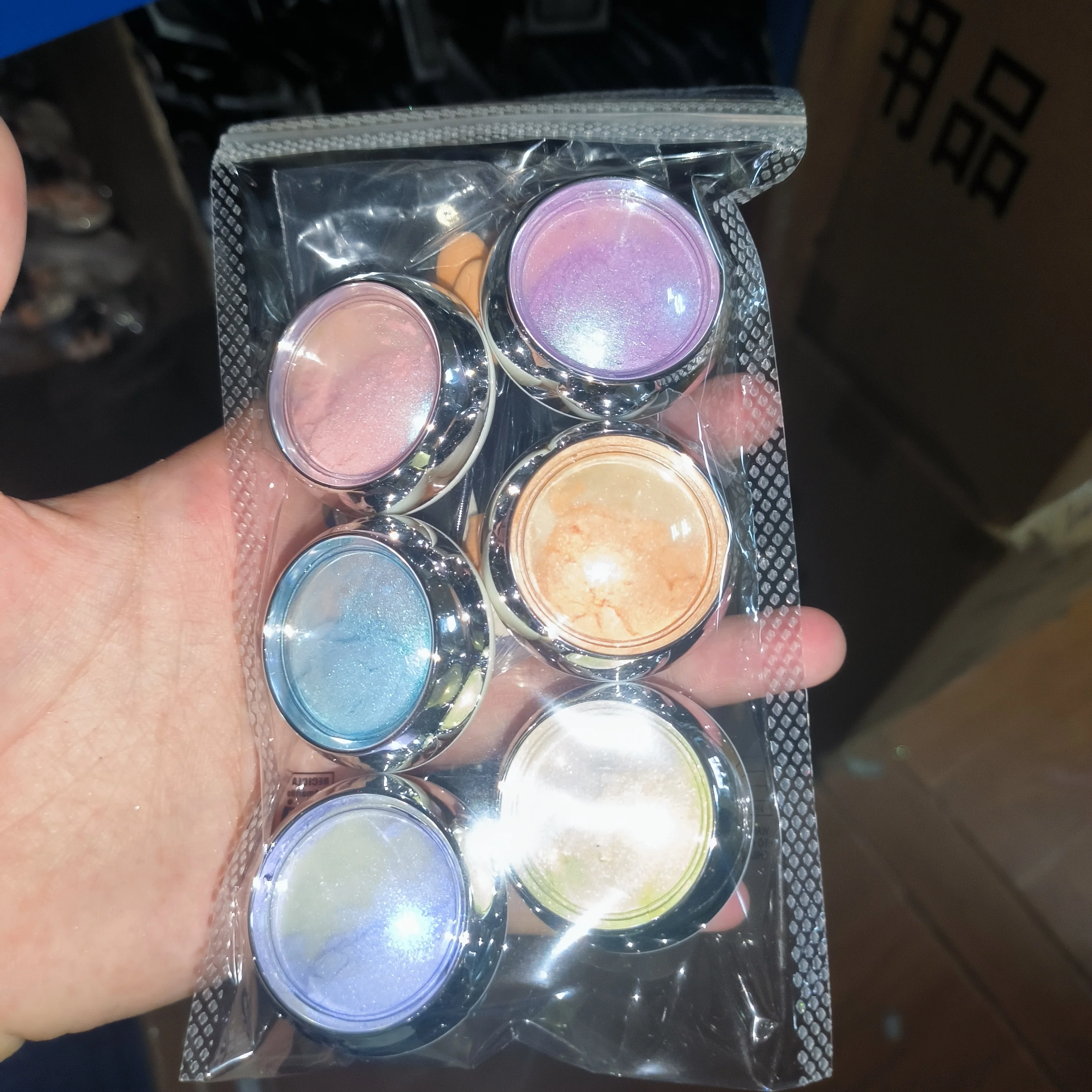 6 frascos/conjunto aurora sereia pó da arte do prego (com escovas) holográfico perolado cromo pigmento poeira camaleão diy suprimentos de unhas &