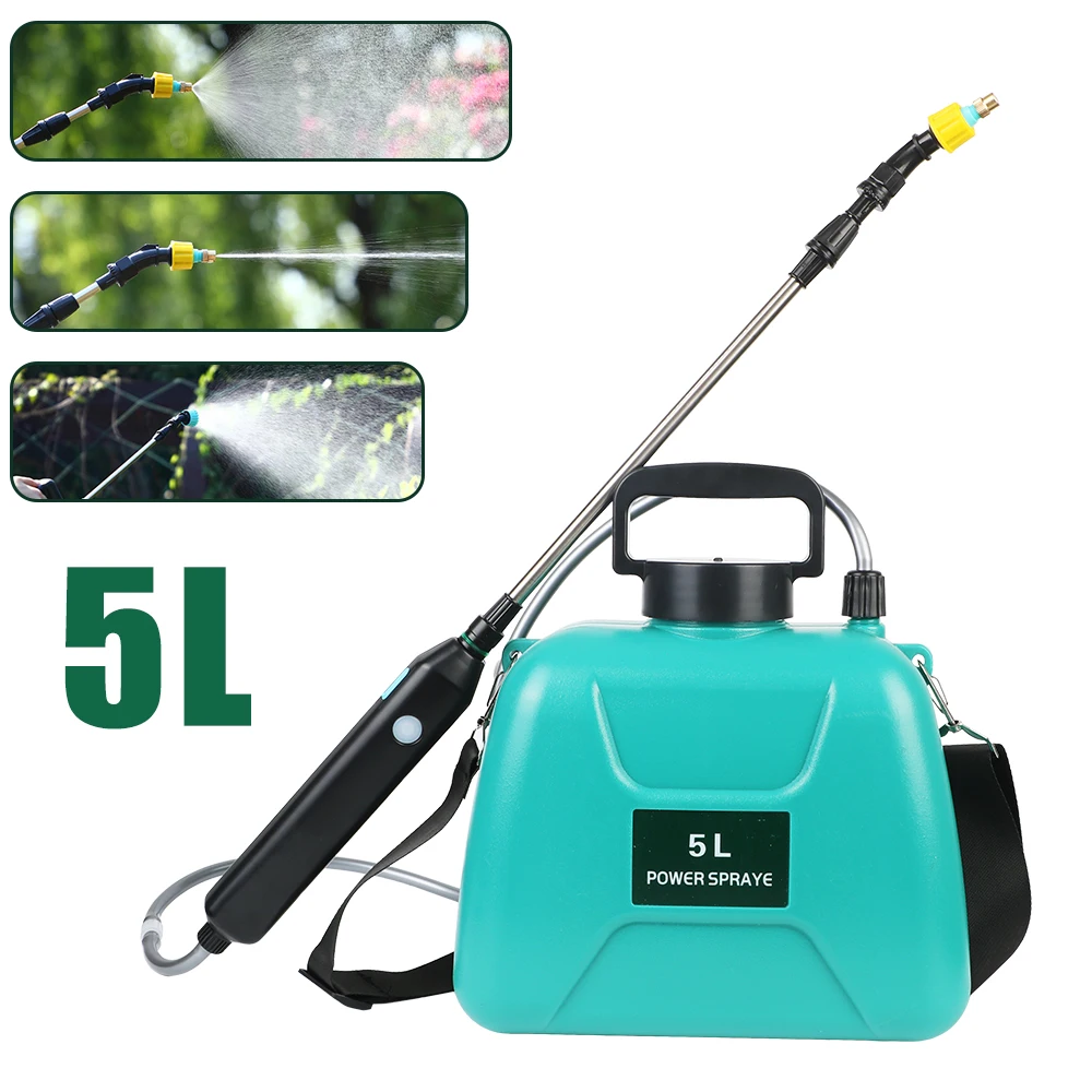 전기 분무기 자동 5L 정원 식물 미스터 USB 충전식 관개 도구 스프레이 건으로 물을 수 있습니다