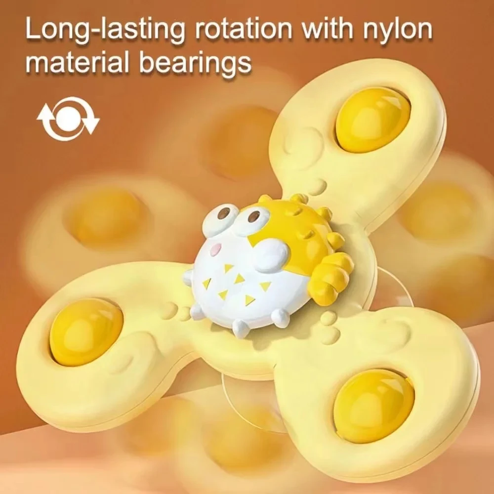 3 ชิ้น/เซ็ตของเล่นเด็กตลกชุดว่ายน้ํา Sucker Spinner ดูดถ้วยการ์ตูน Rattles Fidget ของเล่นเพื่อการศึกษาเด็ก
