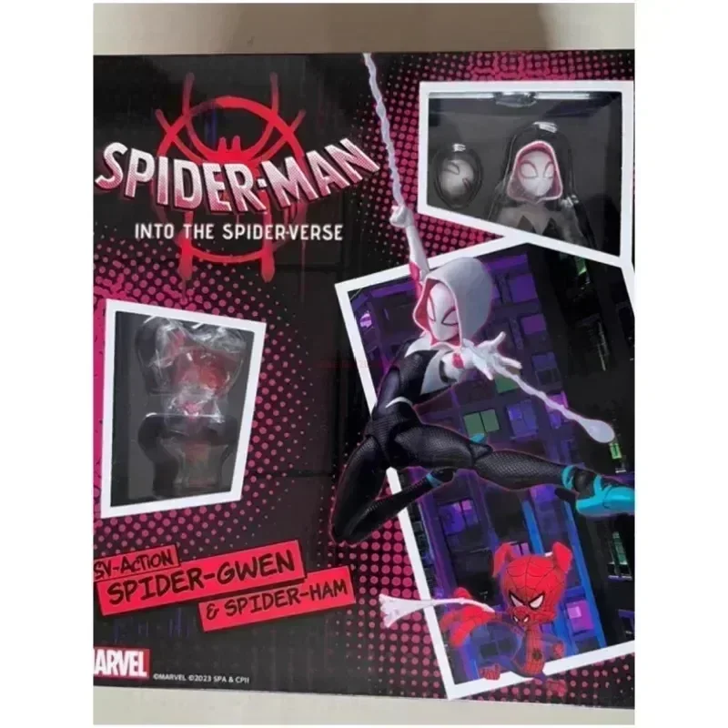 2024 Spiderman Gwen Peter Action FigureอะนิเมะSpider-verseคอลเลกชันSentinel Miles Moralesตัวเลขของเล่นคริสต์มาสของขวัญ