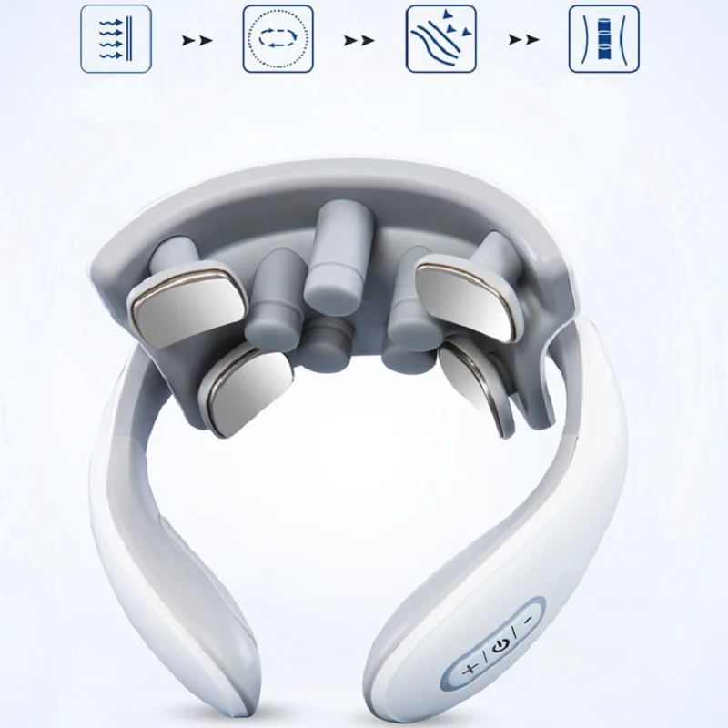 Instrumento de massagem de pescoço inteligente portátil ombro pescoço massagem vértebra cervical cuidados de saúde vibrador aquecimento compressa massagem