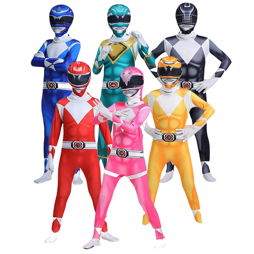 Disfraz de Power Samurai Sentai Shinkenger Rangers para adultos y niños, disfraz de superhéroe, mono para fiesta de cumpleaños y Halloween, traje Zentai