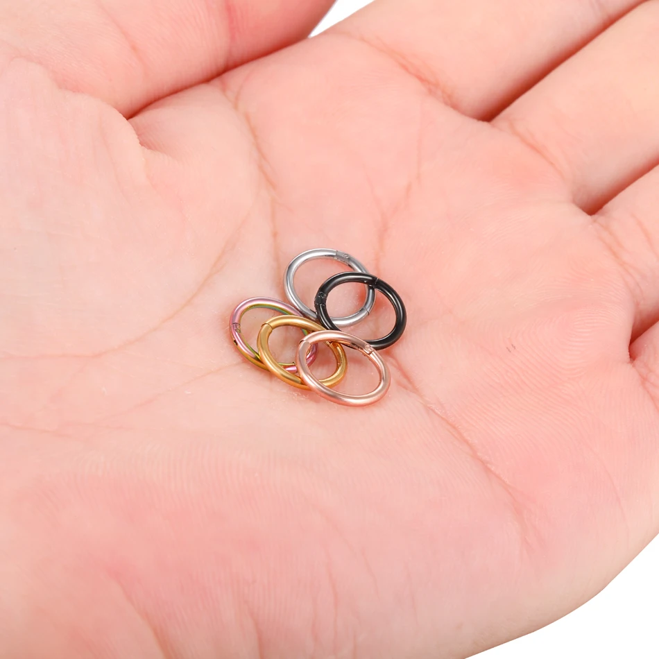 1 Máy Tính 316L Thép Không Gỉ Mũi Vách Ngăn Bấm Móc Phân Đoạn Vòng Mũi Treo Tường Môi Sụn Tai Tai Xoắn Phòng Thân bộ Trang Sức