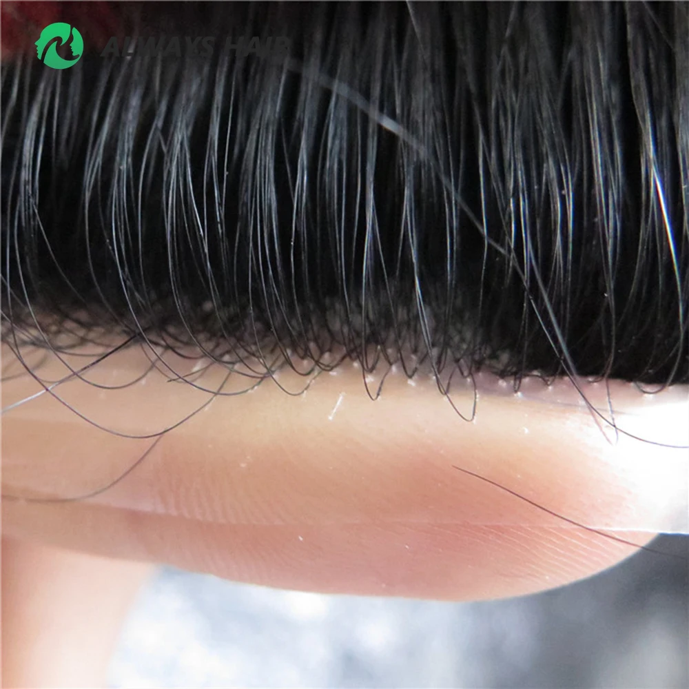 OS21 - 検出不可能なメンズかつらオール V ループ超薄皮毛交換システム男性用ナチュラルヘアラインウィッグマン