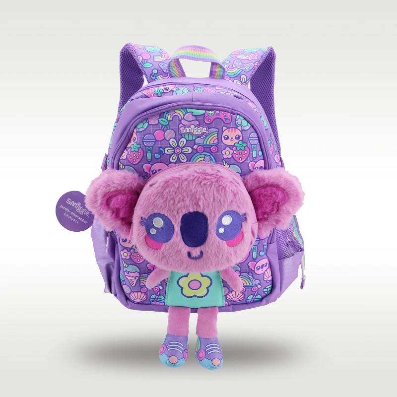 Australia smiggle children's schoolbag girls backpack Purple ice cream koala waterproof  kids 4-7 years old 14 inches