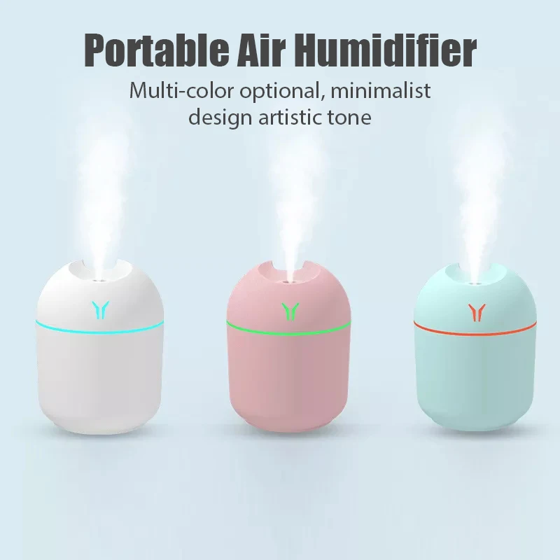Difusor de óleo Mini Aroma com lâmpada LED, atomizador de óleo essencial, umidificador elétrico, USB, casa e carro, 250ml
