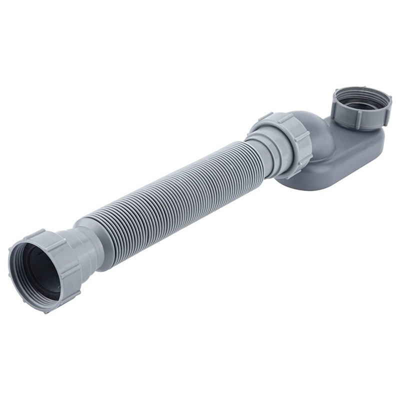 Newest Low Profile 1 1/2 P Trap Flexible Bathtub Shower Drain Pipe Flat P Trap Free Standing Tub Drain For Bath Bathtub Drain