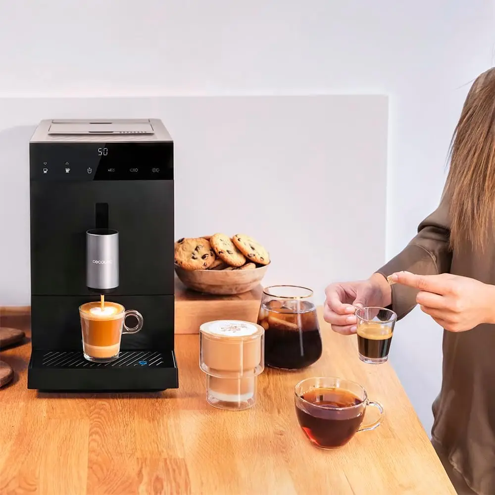 (Kostenloser Versand) Superautomatische Kaffeemaschine Cremmaet Compact, 1350 W, 19 Bar, Heizsystem mit Thermoblock, 150 g Kaffe