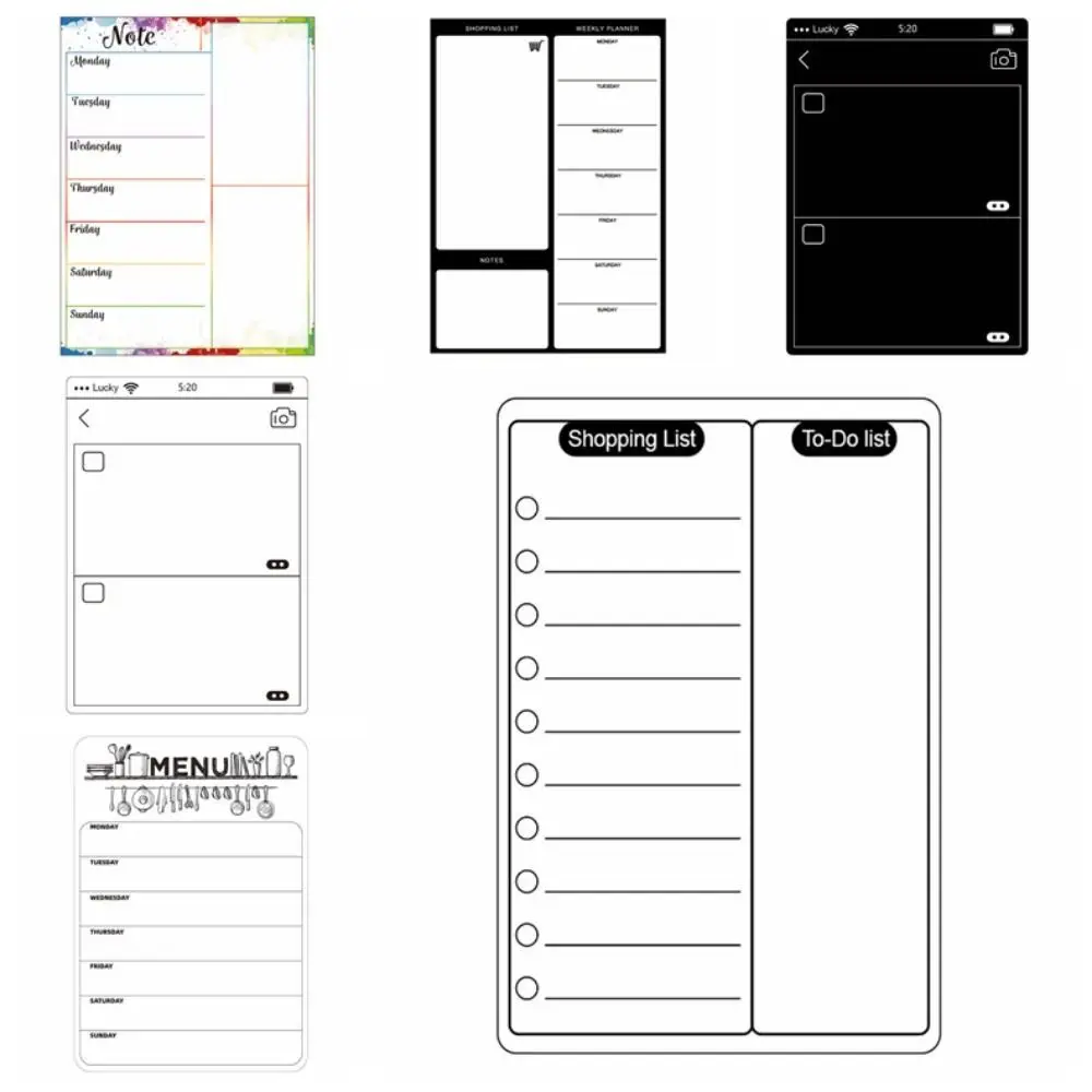 INS Week Planner Memo Magnetic Sticker Plan Notepad Grocery List Magnetic Fridge Stickers TO DO LIST Work Plan Menu