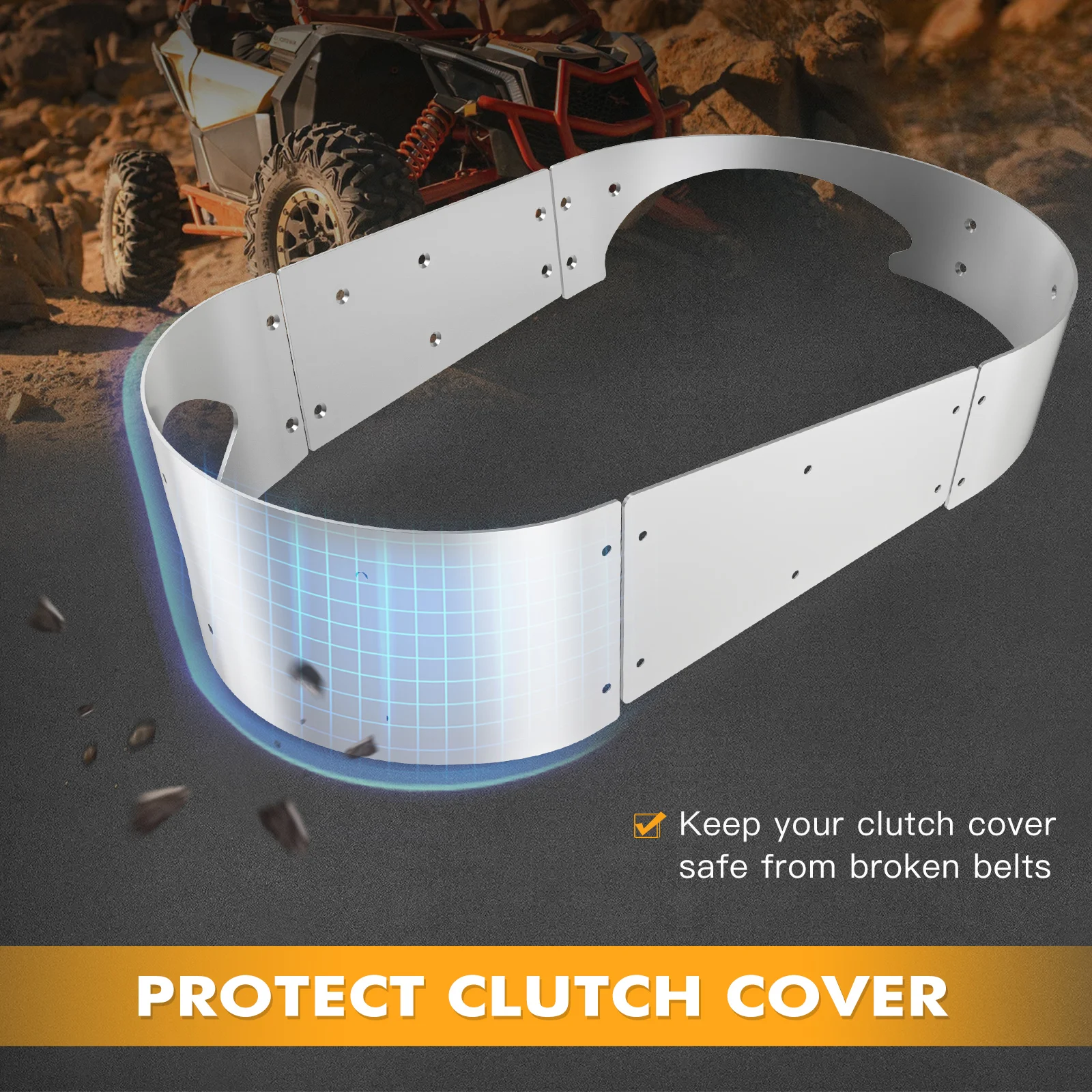 สําหรับ CAN AM MAVERICK X3 UTV เข็มขัดคลัทช์ COVER GUARD 2017-2021 R RR MAX Turbo ชิ้นส่วนอลูมิเนียม # 420212605   อุปกรณ์เสริม UTV