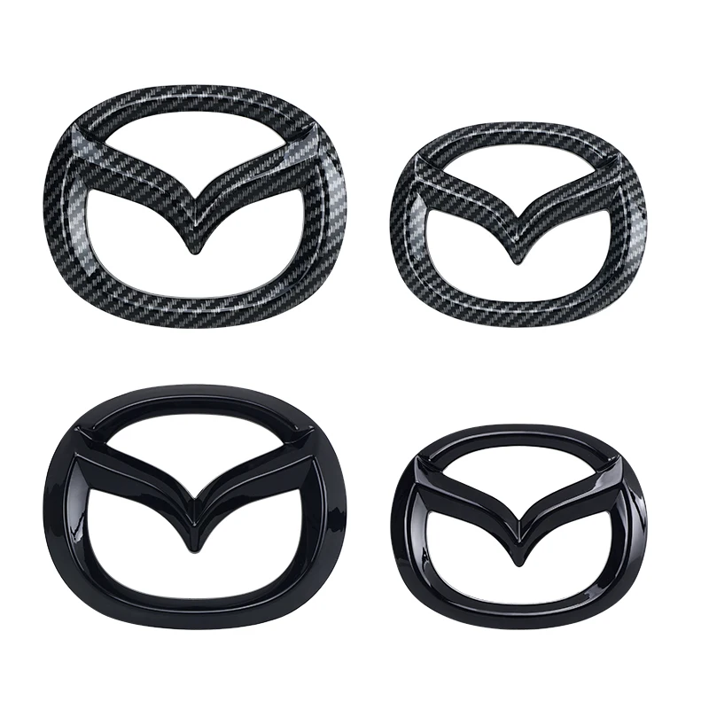 รถกระจังหน้าป้ายTrunkสัญลักษณ์สําหรับMazda 3 Axela Atenza 17-20 คาร์บอนไฟเบอร์ด้านหลังDecalอุปกรณ์เสริม