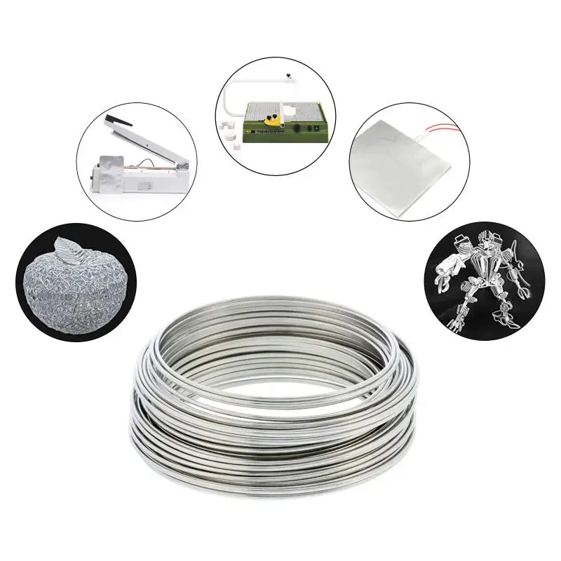 Diameter 0.08mm-3.0mm High Temp Wire Nichrome Heat Resistant Wire General Purpose Support Wire Craft Wire (Length 1-50 meter)