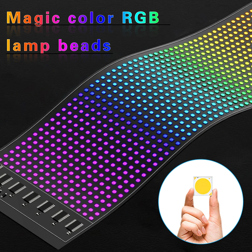 LED-Matrix-Pixel, flexibles Panel, LED-Schild, Display, USB, für Autofenster, hell, programmierbar, Bluetooth, App-Steuerung, Logo-Licht