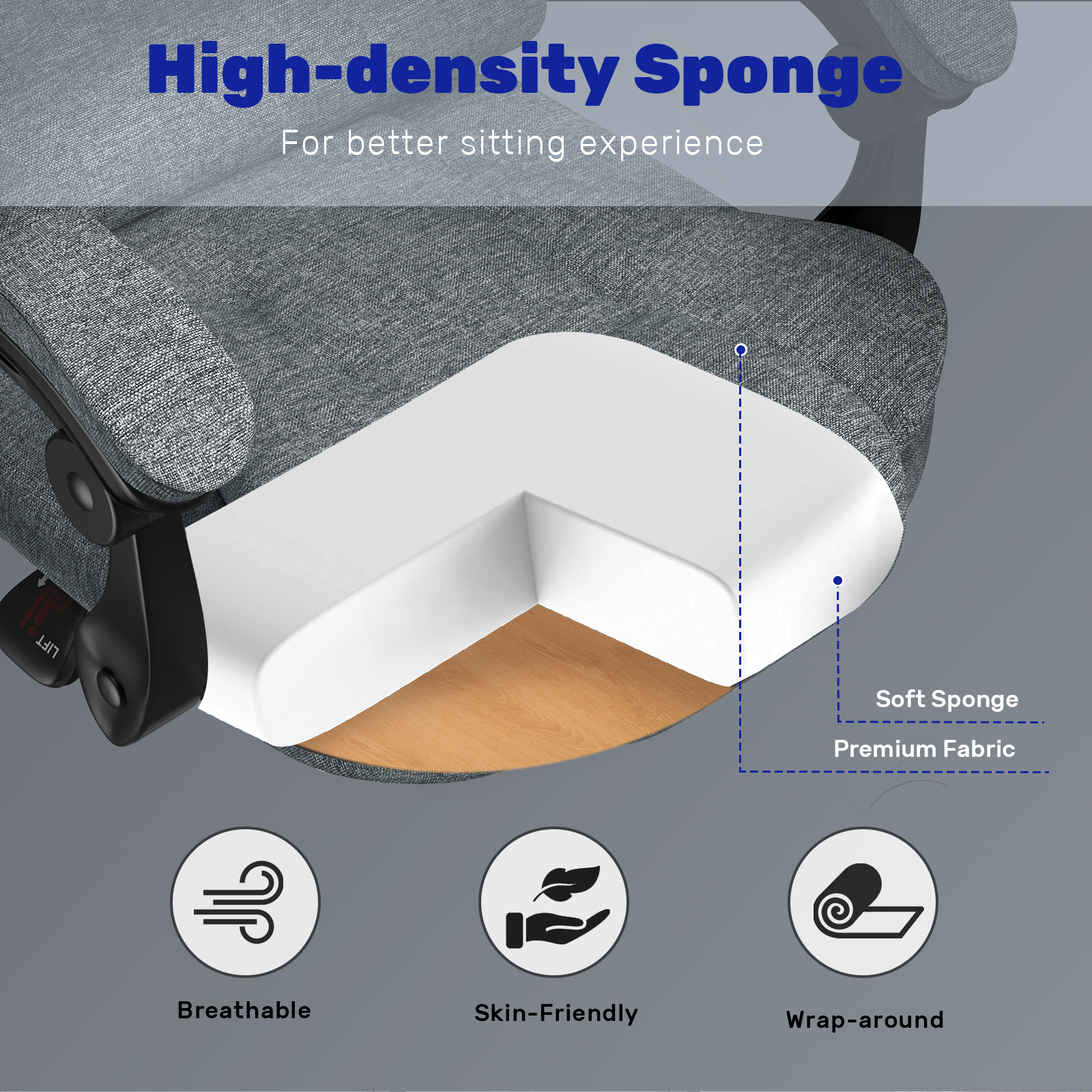 Executive Office Chair High  PU Leather Back Desk Chair Ergonomic Recliner Computer Chair Gaming Chair for Home Office Working