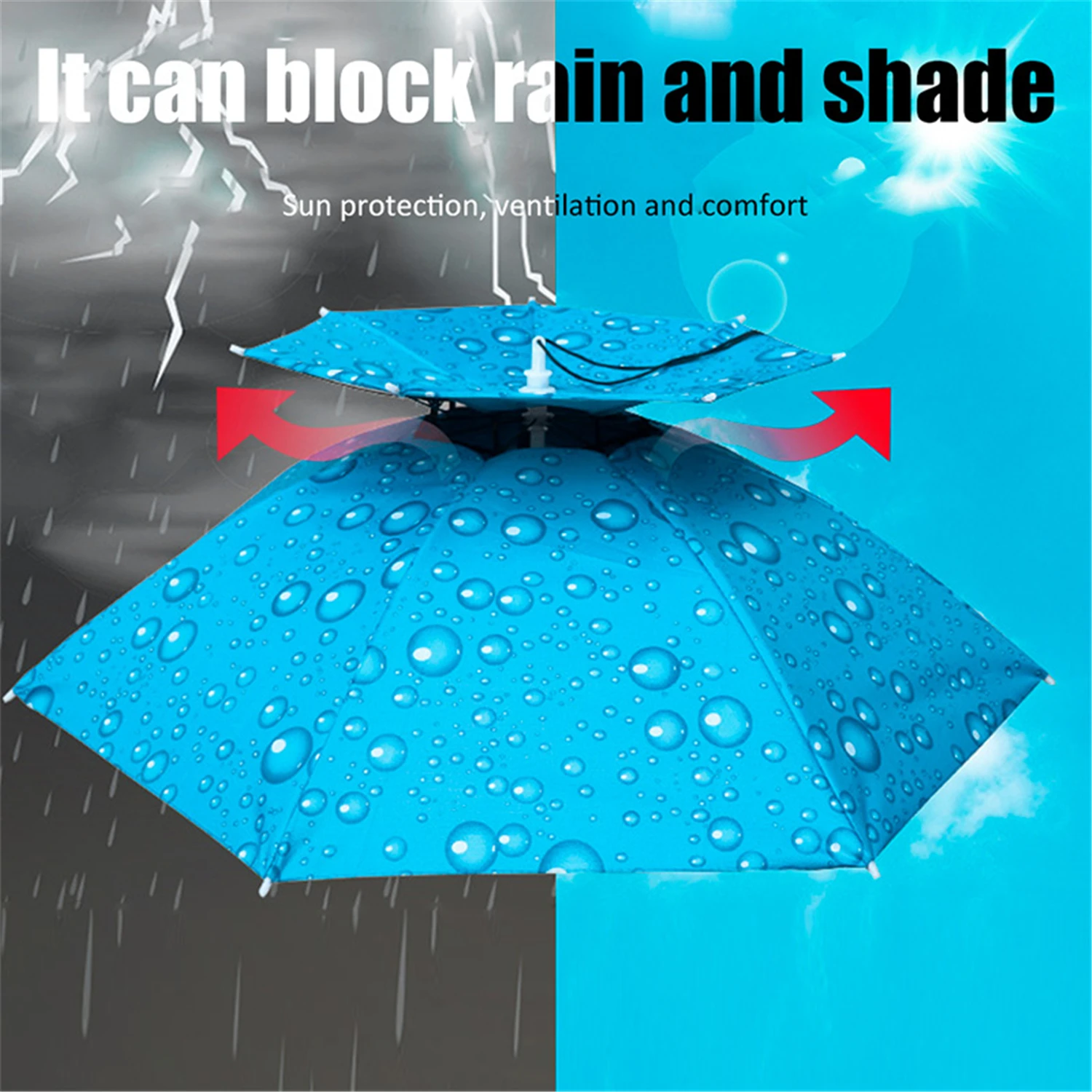 ร่มฝนหมวกพับ Sun Shade กันน้ําตกปลา Headwear หมวกชายหาดหมวก Double-Layer UV Protection ครีมกันแดด