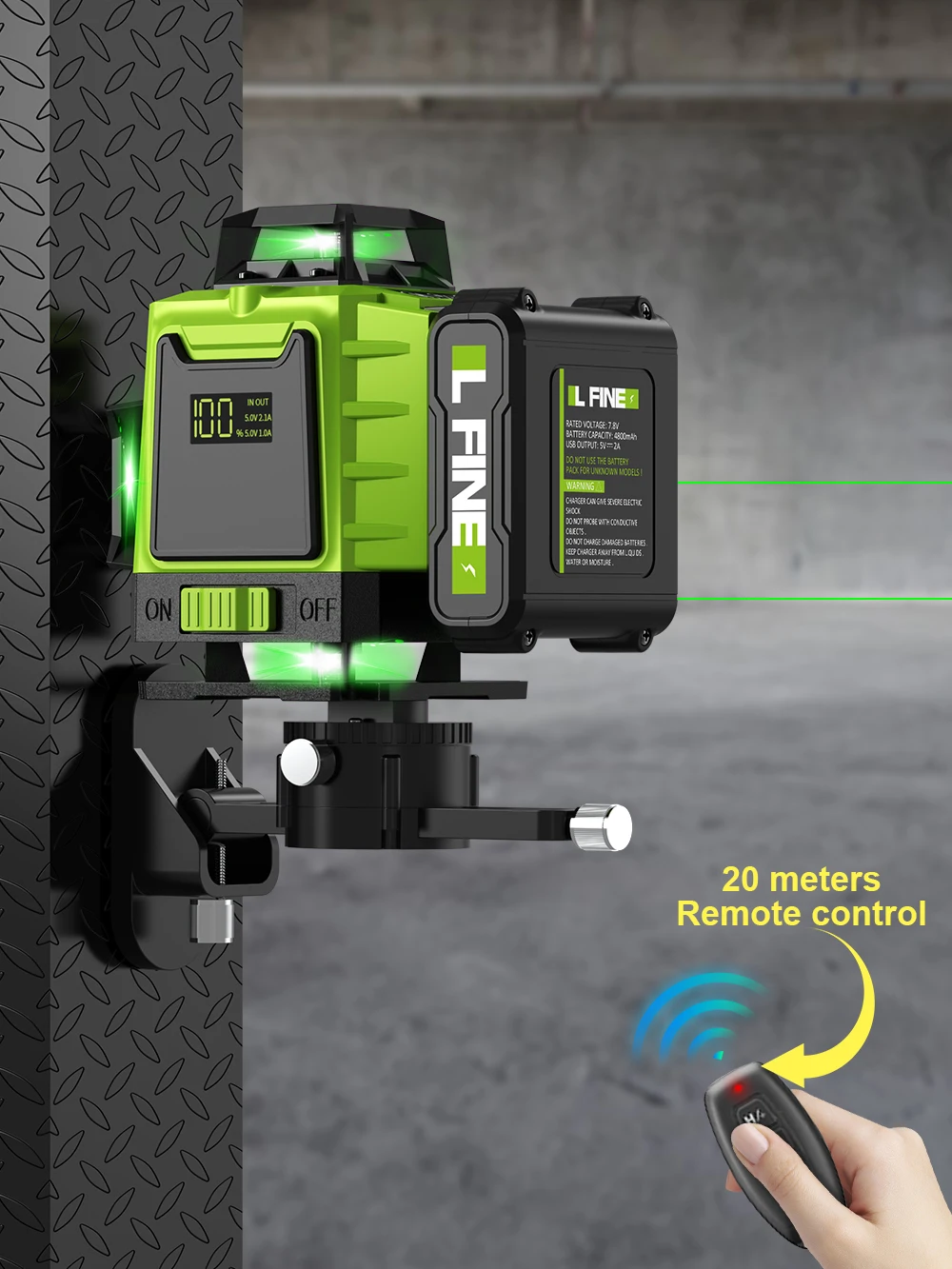 LFINE Nivel Laser Professional Laser Level 12/16 Lines Automatic 360°Self-leveling Laser Levels Horizontal Vertical Levels Tools