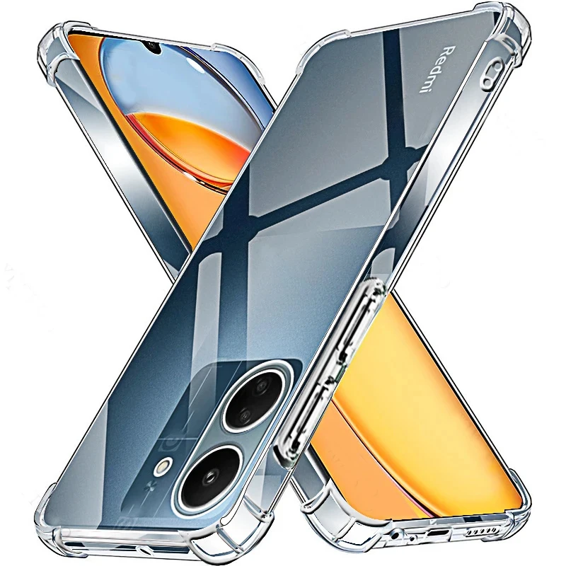 Funda de teléfono transparente para Redmi 13C 12c 10C 9C, funda trasera de silicona suave transparente para Xiaomi Redmi 12 4G 5G, carcasa 13 12 10 C A 9 C