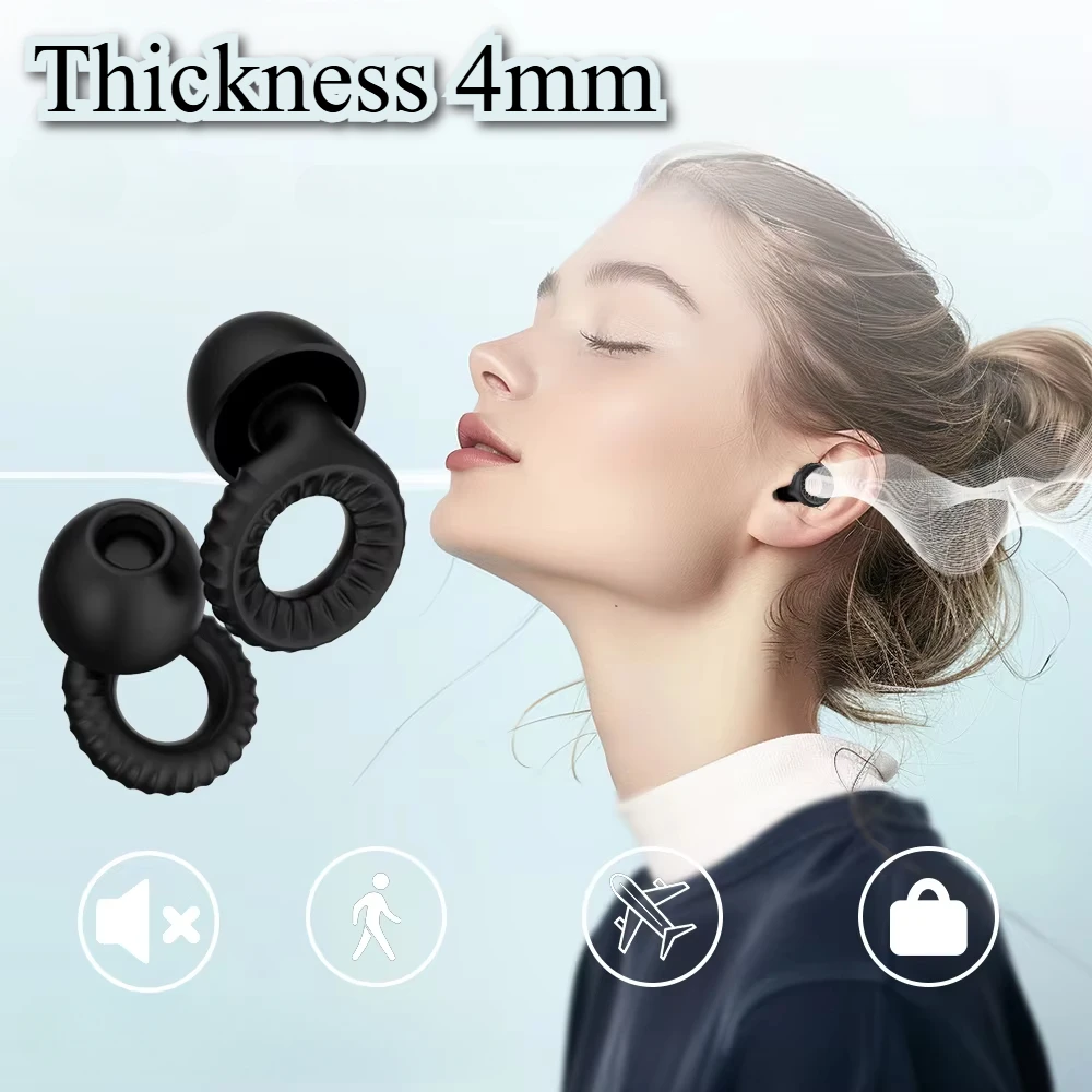 Ultra Thin Loop Shape Sleep Aid Earplugs Waterproof Swim Earplug Concert Hearing Protection Ear Plugs Reusable Silicone Ear Plug