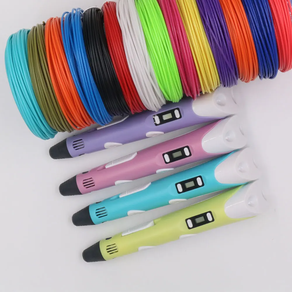 Bolígrafo 3D para niños,bolígrafo de impresión 3D con pantalla LCD,bolígrafo de pintura 3D con filamento PLA de 30 colores,con caja de almacenamiento y adaptador de corriente,regalo de Navidad de cumpleaños para niños