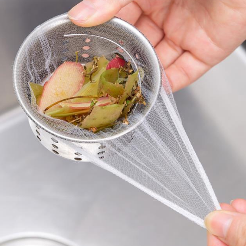 30/200Pcs Disposable Kitchen Sink Filter Mesh Sewer Garbage Filter Meal Residue Pool Mesh Bag Drainage Screen Sink Garbage Net