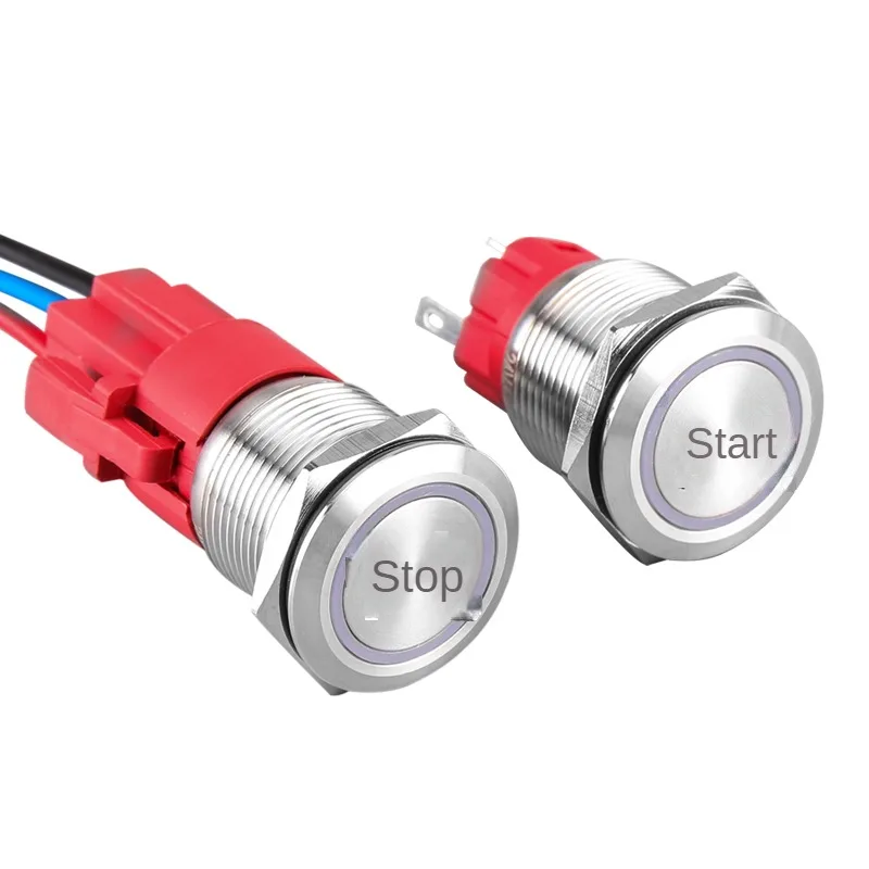 12, 16, 19, 22 mm piccolo interruttore a pulsante in metallo da reset anello autobloccante alimentatore lampada impermeabile