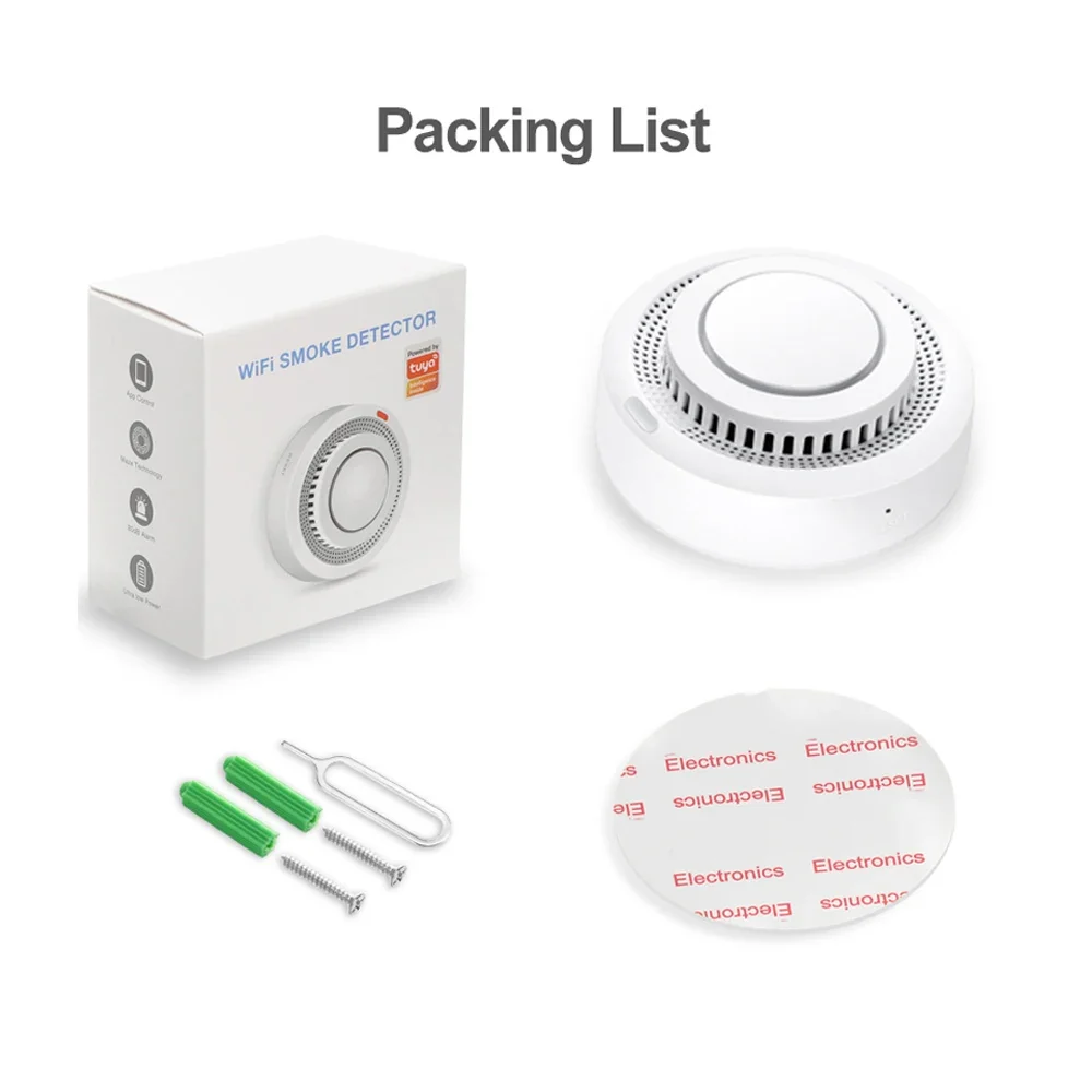 Tuya 스마트 WiFi Zigbee 연기 감지기 스마트 화재 경보 센서 홈 보안 화재 방지 시스템 스마트 라이프 작동 게이트웨이 허브