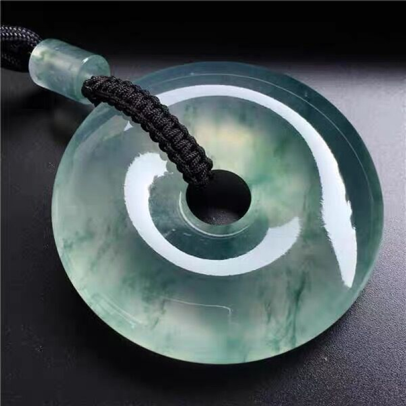 Peace Buckle Jade Pendant Myanmar Old Pit Jade Pendant Ice Jade Flower High-Quality Jade Pendant High-End Necklace Gift