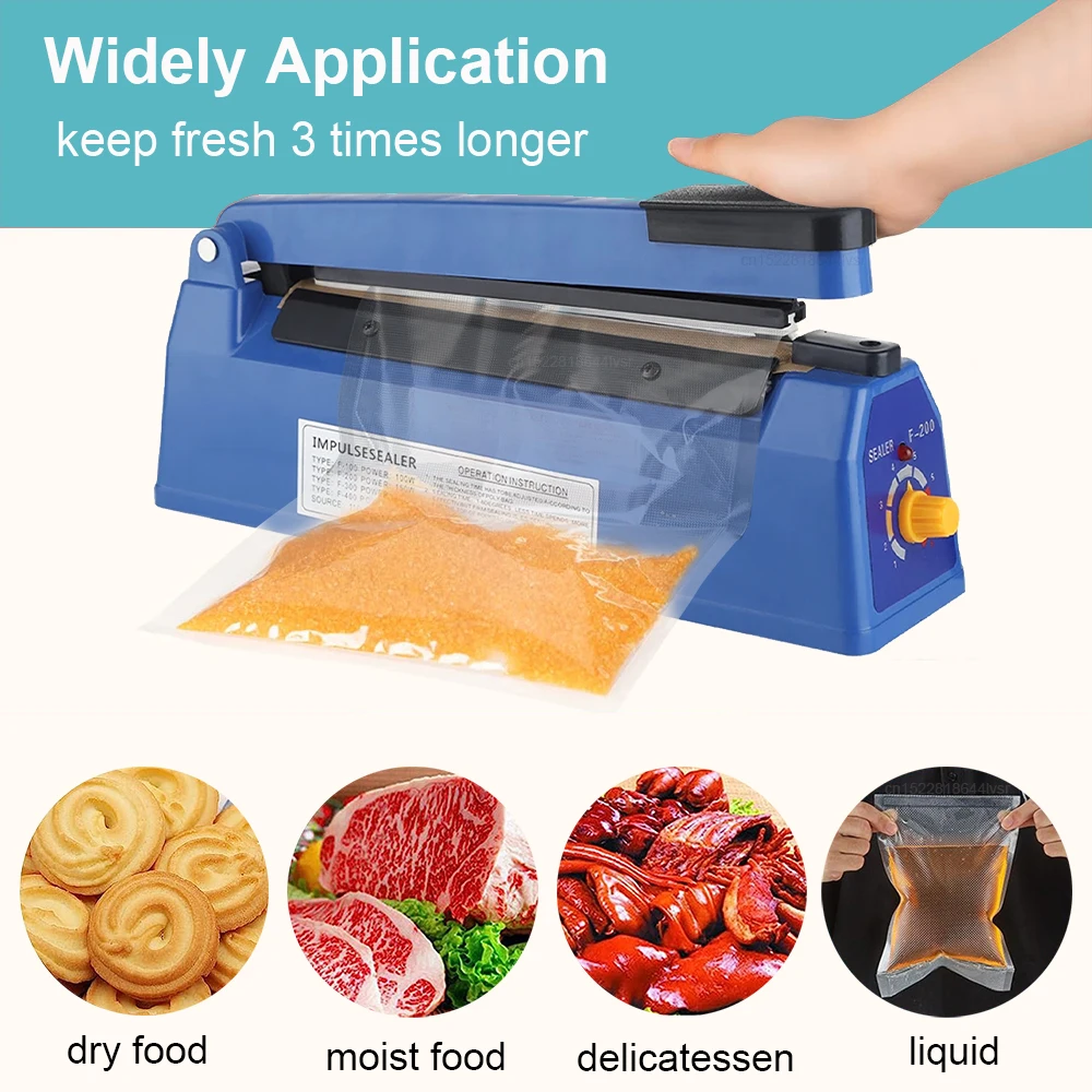Macchina per sigillare sacchetti di calore elettrica Sigillatrice per sacchetti di plastica Pressa manuale Sigillatura per alimenti Sigillatrice per impulsi sacchetti di plastica Macchina per imballaggio a calore veloce