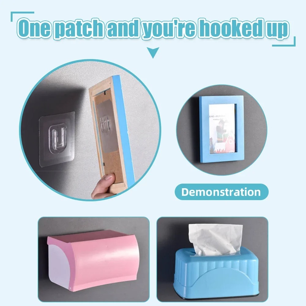 Kitchen Bathroom Storage Wall Hooks Double-sided adhesive wall hook waterproof wall-mounted suction cup snap hook kit