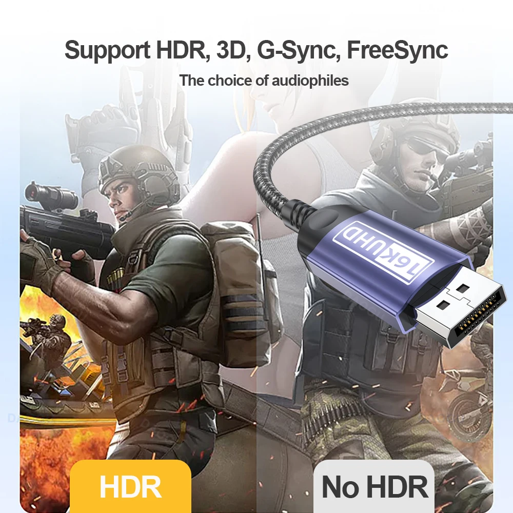 80 Гбит/с 16K@60 Гц Ultra HD Video Displayport Кабель 2.1 HDR 3 м 5 м 8K@120 Гц DP 2 1 Аудиокабель 4K@240 Гц 2 м 1 м Порт дисплея Шнур m 3D
