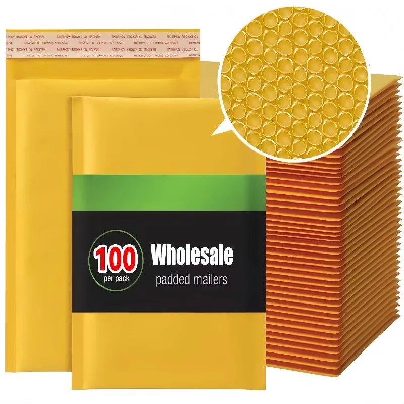 Atacado envelopes de bolha à prova dwaterproof água espuma adesivo presente do negócio embalagem postal bolsa kraft bolha mailers envelopes capas