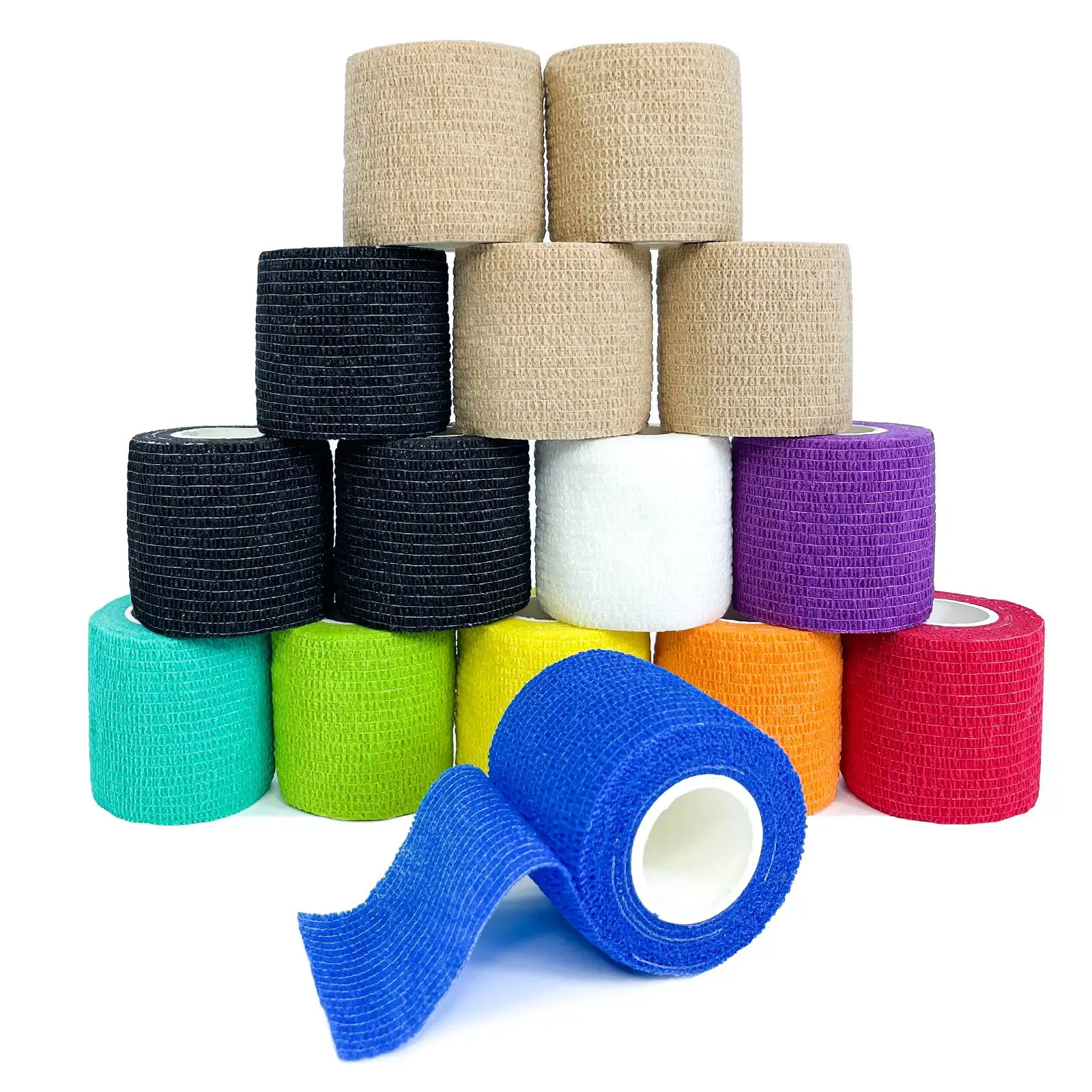 1 ม้วน 2.5/5/7.5/10 ซม.* 4.6 M ไม่ทอ Elastic Self กาวผ้าพันแผลผ้าพันแผลเหนียวสําหรับกีฬา Fixing นิ้วมือขา
