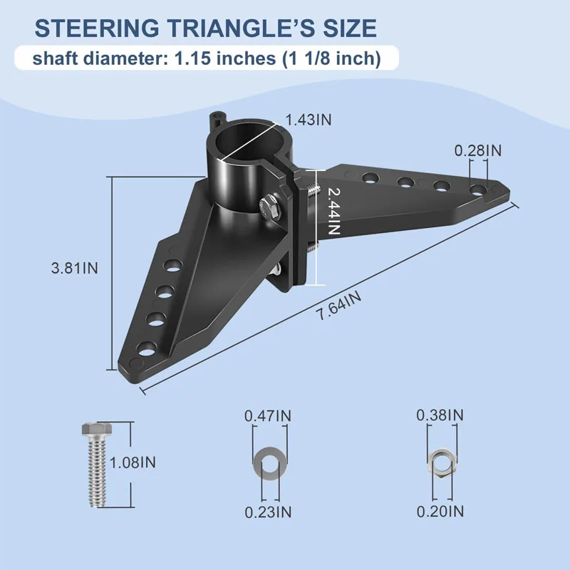Triangular de dirección NK-180S compatible con motores de kayak sin escobillas Newport, motores de pesca para kayak y otros motores auxiliares