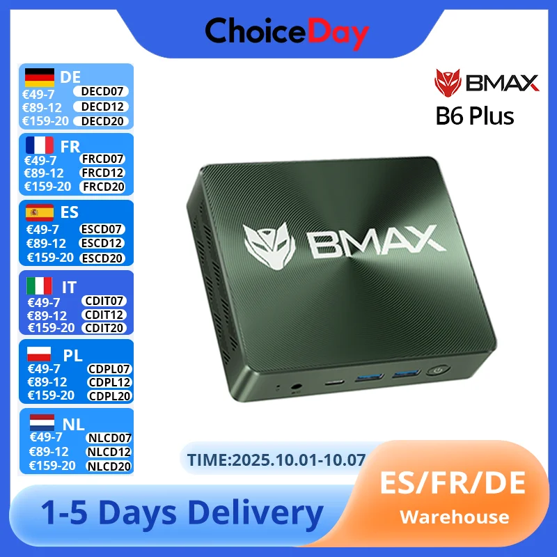 BMAX B6 Plus Mini PC Intel I3-1000NG4 Windows 11 PC 12GB DDR4 RAM 512GB NVMe SSD WIFI 5 USB 3.0 USB * 3 HDMI * 2 Bluetooth4.2
