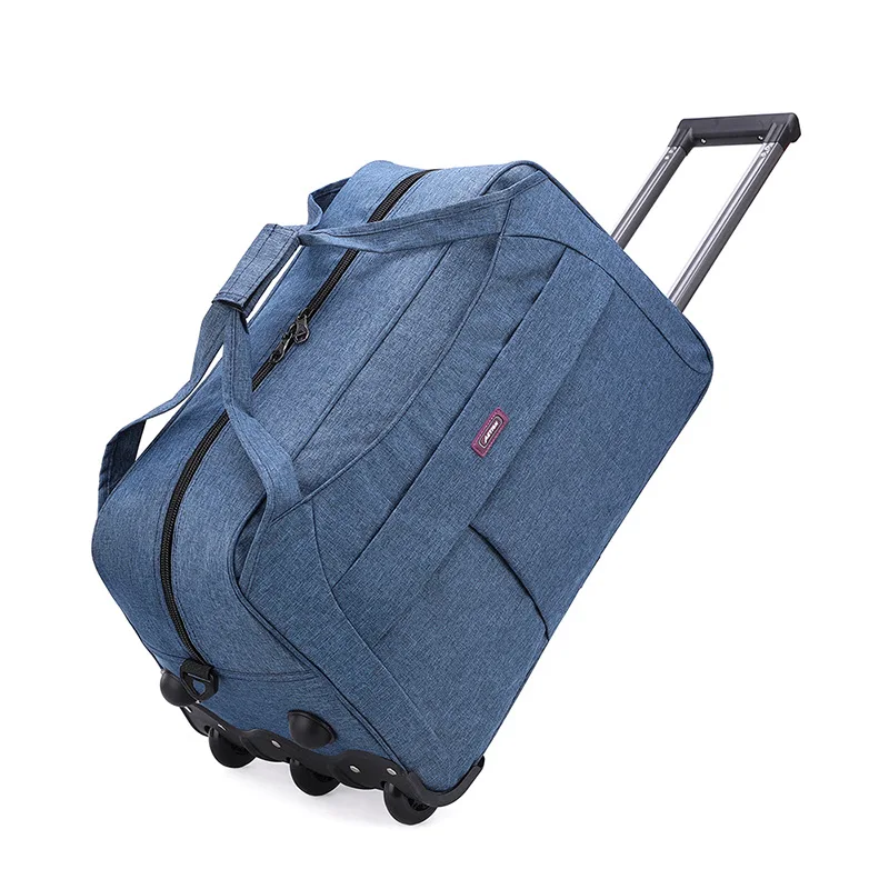 Carrinho de viagem dobrável para homens, bolsa oxford, mala de bagagem rolante, bagagem de mão