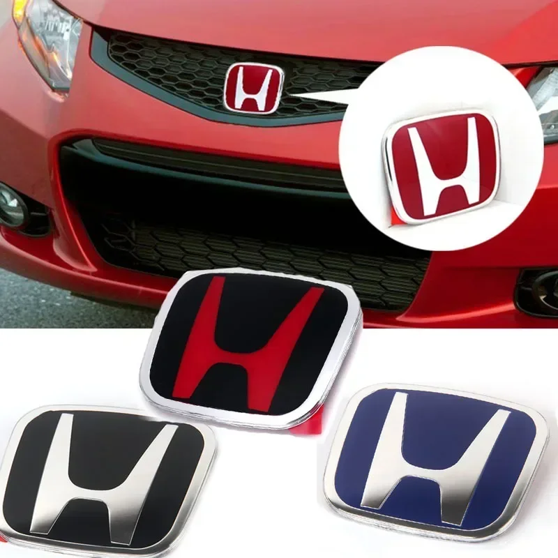 Emblema del maletero delantero y trasero del coche, insignia adhesiva central del volante para HONDA Civic Accord CRV HRV Fit Jazz City Odyssey Jade Vezel