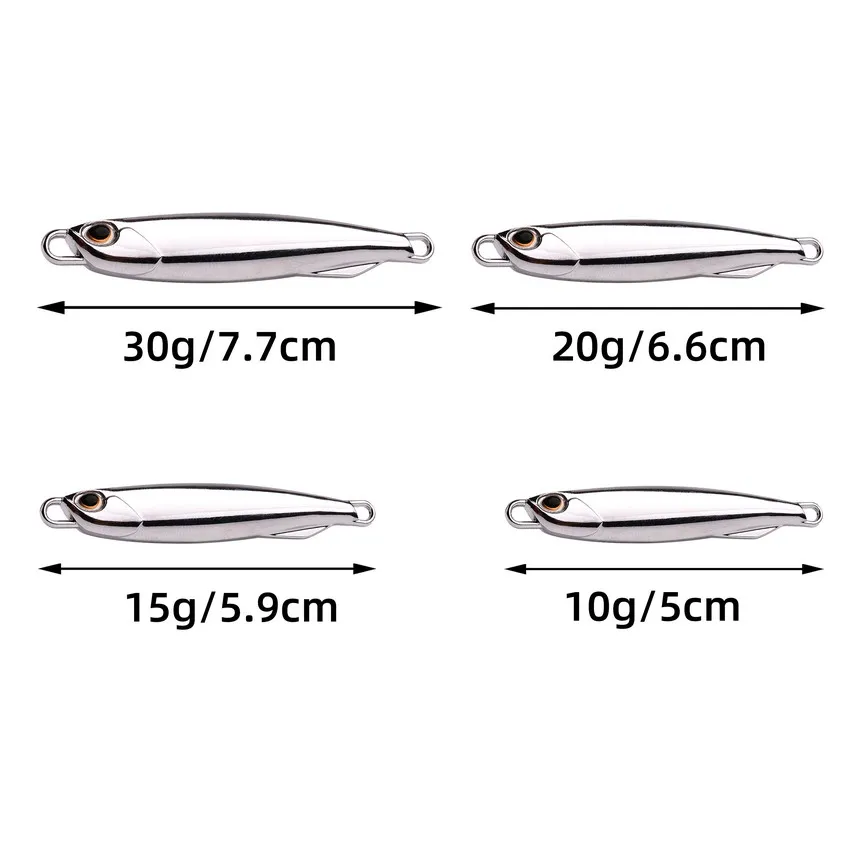 5 Stück 10g 15g 20g 25g 30g Beschichtung silbrig Metall Jig Köder Seefischerei Angel Köder Angel köder Salzwasser Bass Tackle