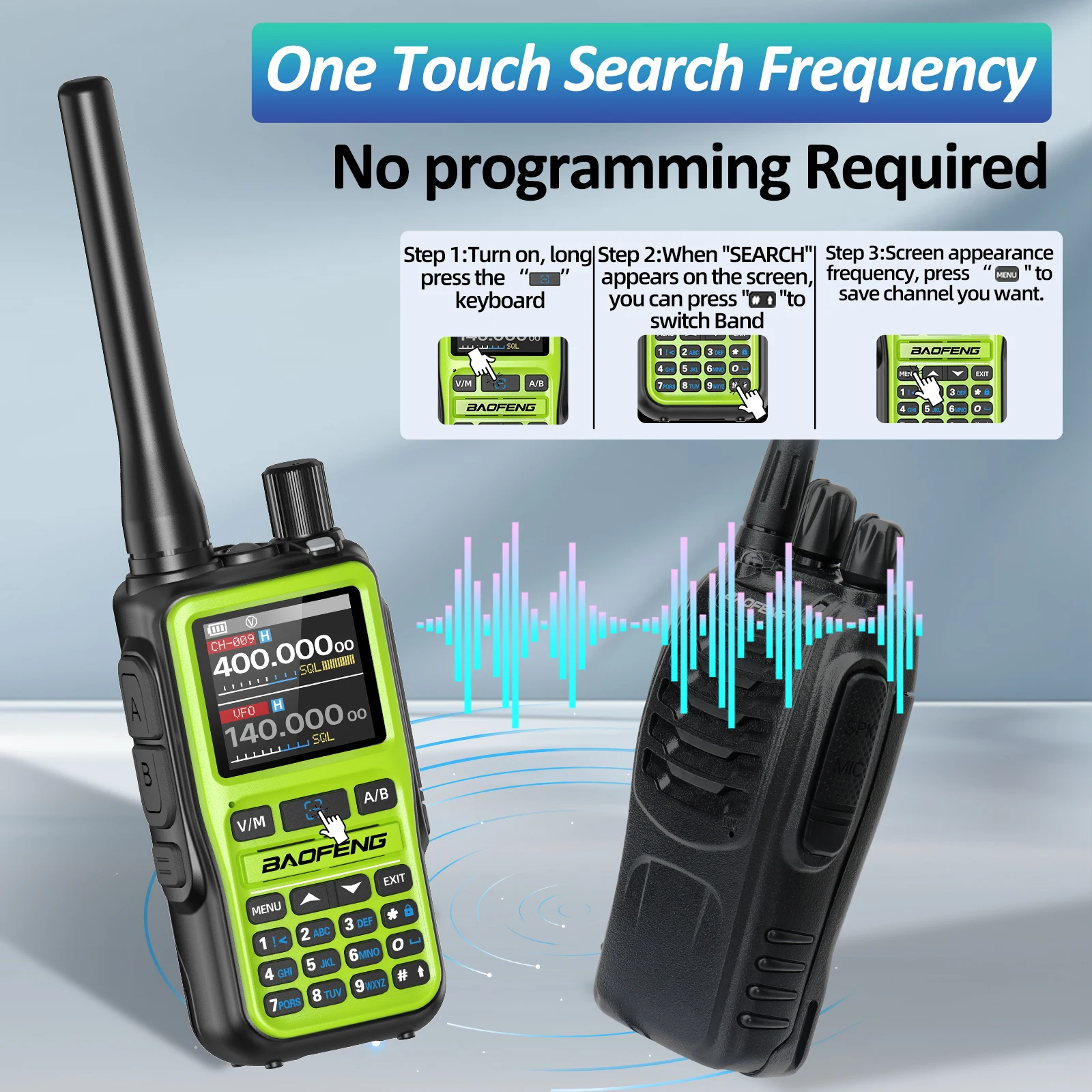 1/2 PCS BAOFENG UV-5R Mini Walkie Talkie Vollband Bluetooth Programmierung Drahtlose Kopierfrequenz 999CH AM FM Typ-C Amateurfunk