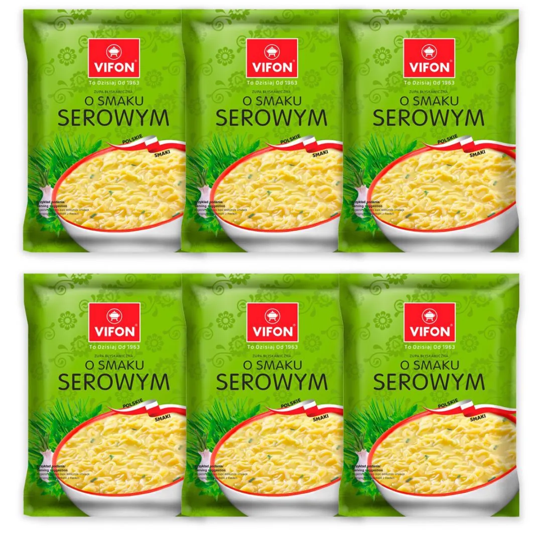 Vifon Zupa błyskawiczna o smaku serowym 65 g x 6 sztuk