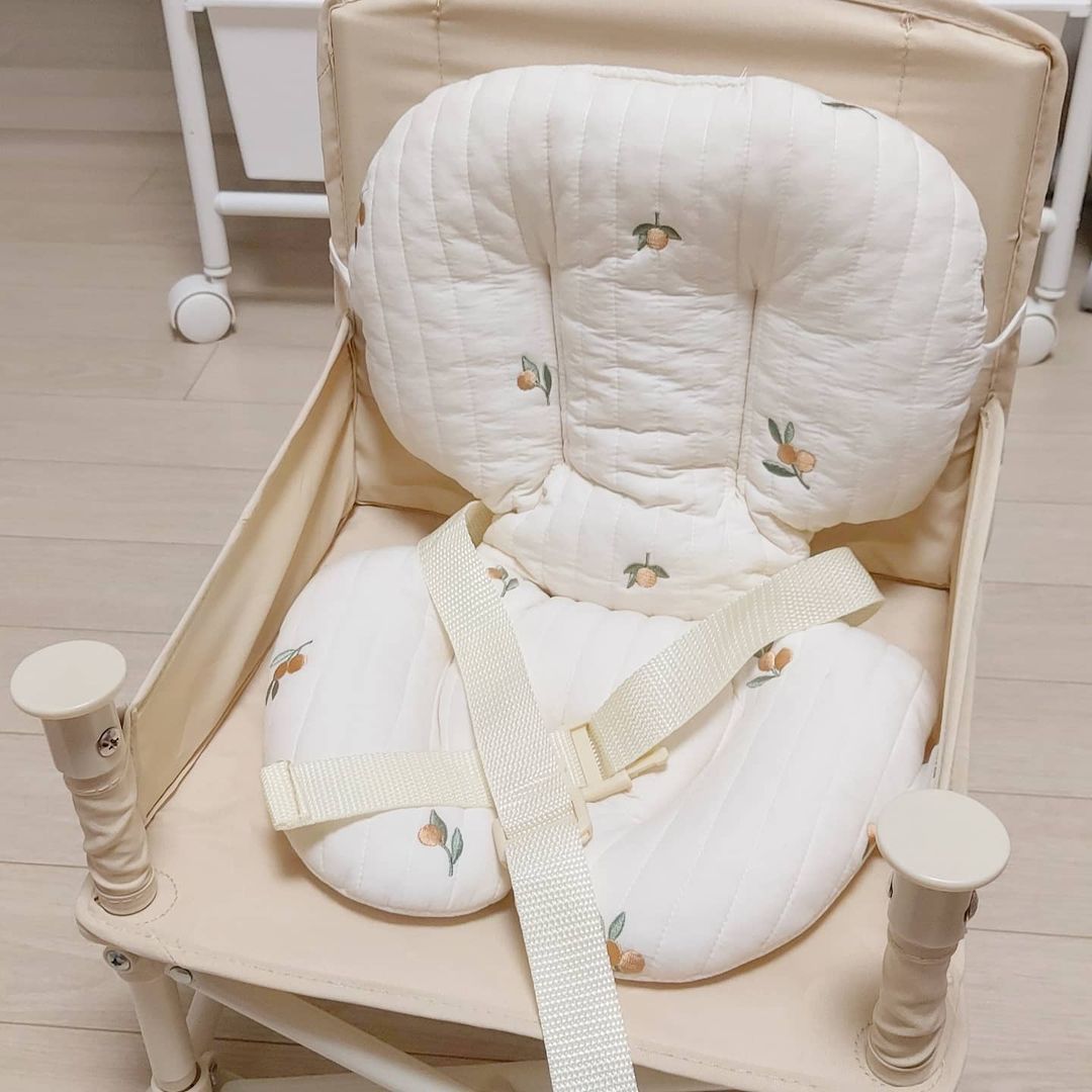 Almofada de cadeira de refeição de bebê respirável de algodão puro carrinho de bebê quatro estações almofada de assento espessada para crianças