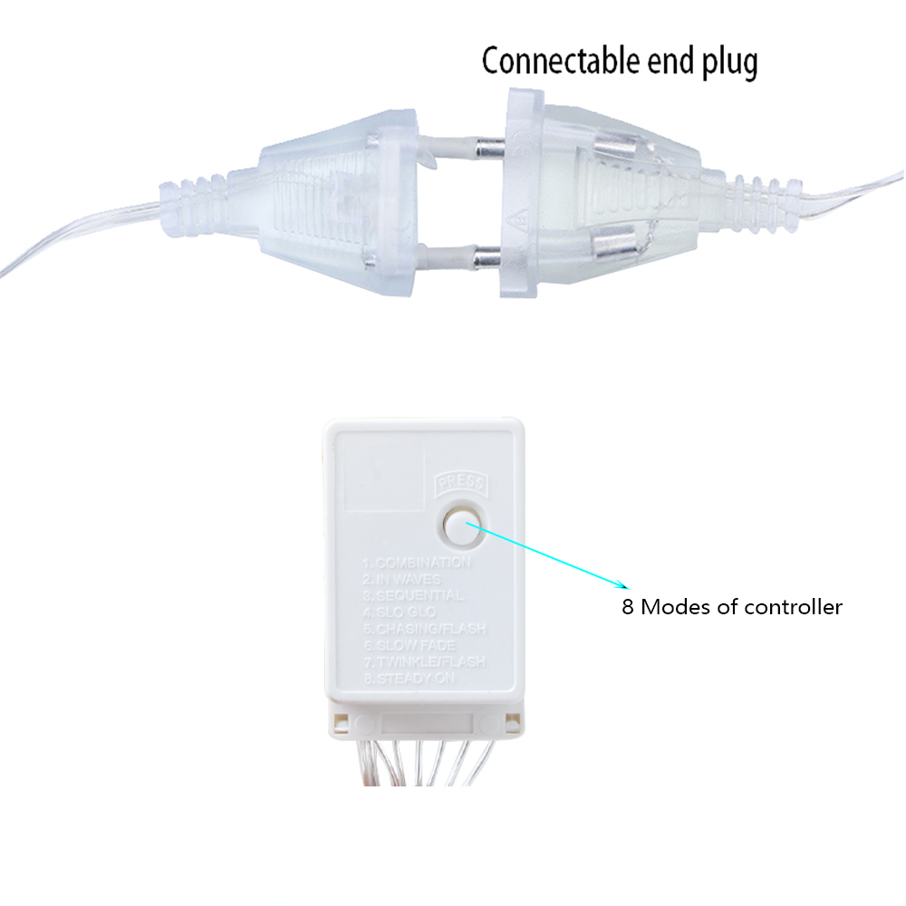 Guirnaldas de luces LED con forma de estrella de 3,5 M, 138 luces LED de Navidad para el hogar, dormitorio, ventana, Fiesta al aire libre, decoración navideña
