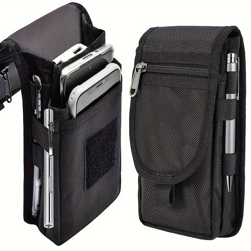 Bolsa para teléfono móvil, riñonera informal, bolsa de inserción de bolígrafos, tapa abatible de 6,3 pulgadas, bolsa colgante para la cintura del teléfono móvil, riñonera, teléfono móvil