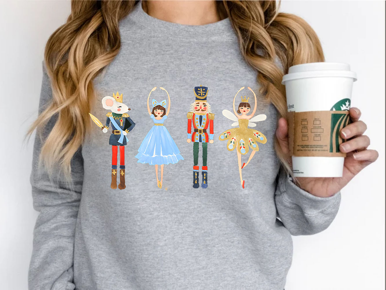 Dziadek do orzechów Świąteczna bluza Sugar Plum Fairy Pullover Shirt Nutcracker Squad Ballet Cute Winter Clothing Women