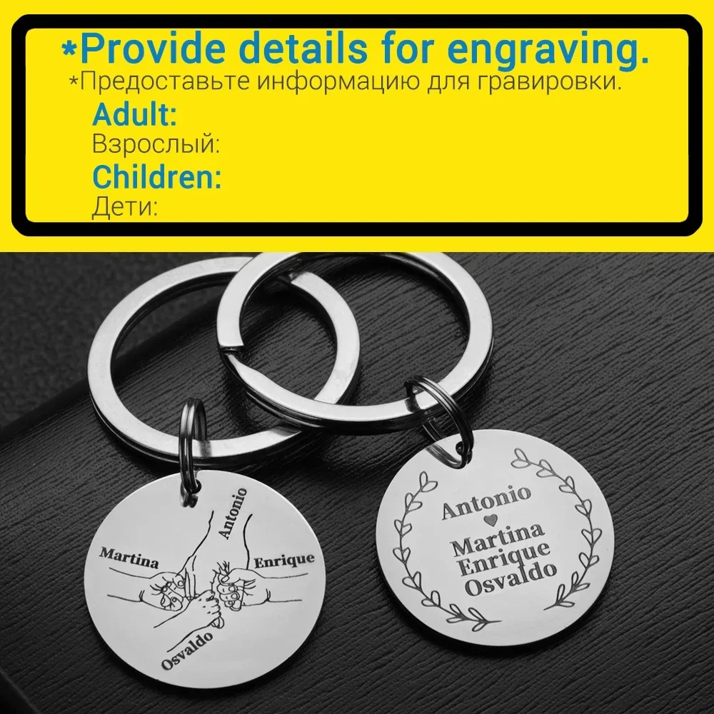 パーソナライズされたキーホルダーカスタマイズされた名前父の母の日パパパパママキーチェーンリング車のペンダント愛のギフト P026S