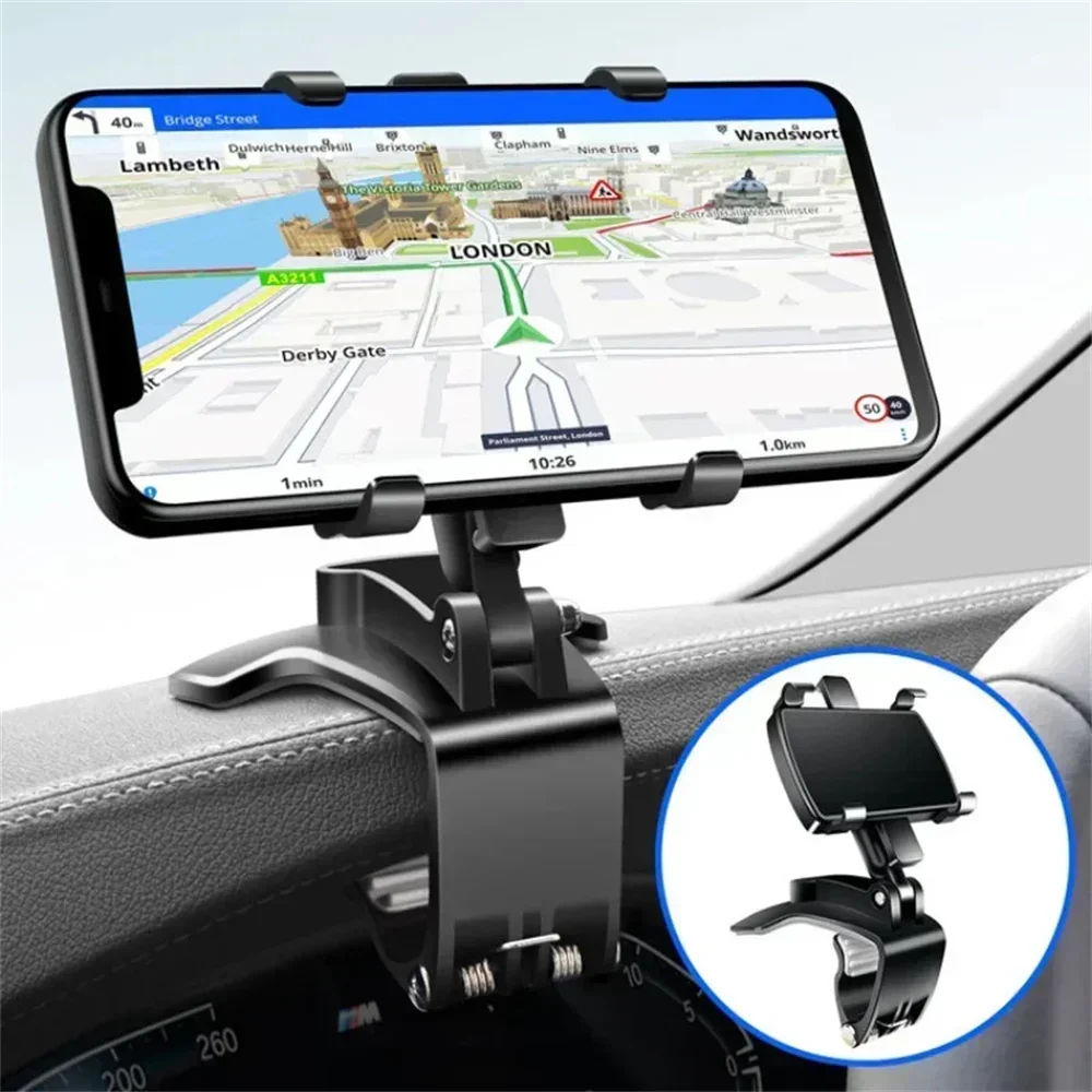 Universal Car Phone Holder Dashboard Cell Phone Holder Rear View Mirror Sun Visor Baffle Mobile Phone Mount Clip For All Phones
