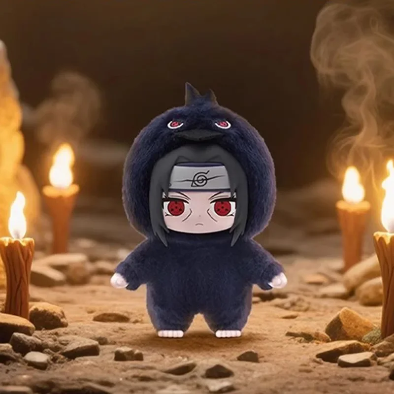Toptoy Naruto Shippuden Beast Party Series Figura de vinil com textura tipo pelúcia Caixa cega Chibi Kakashi Sasuke colecionável