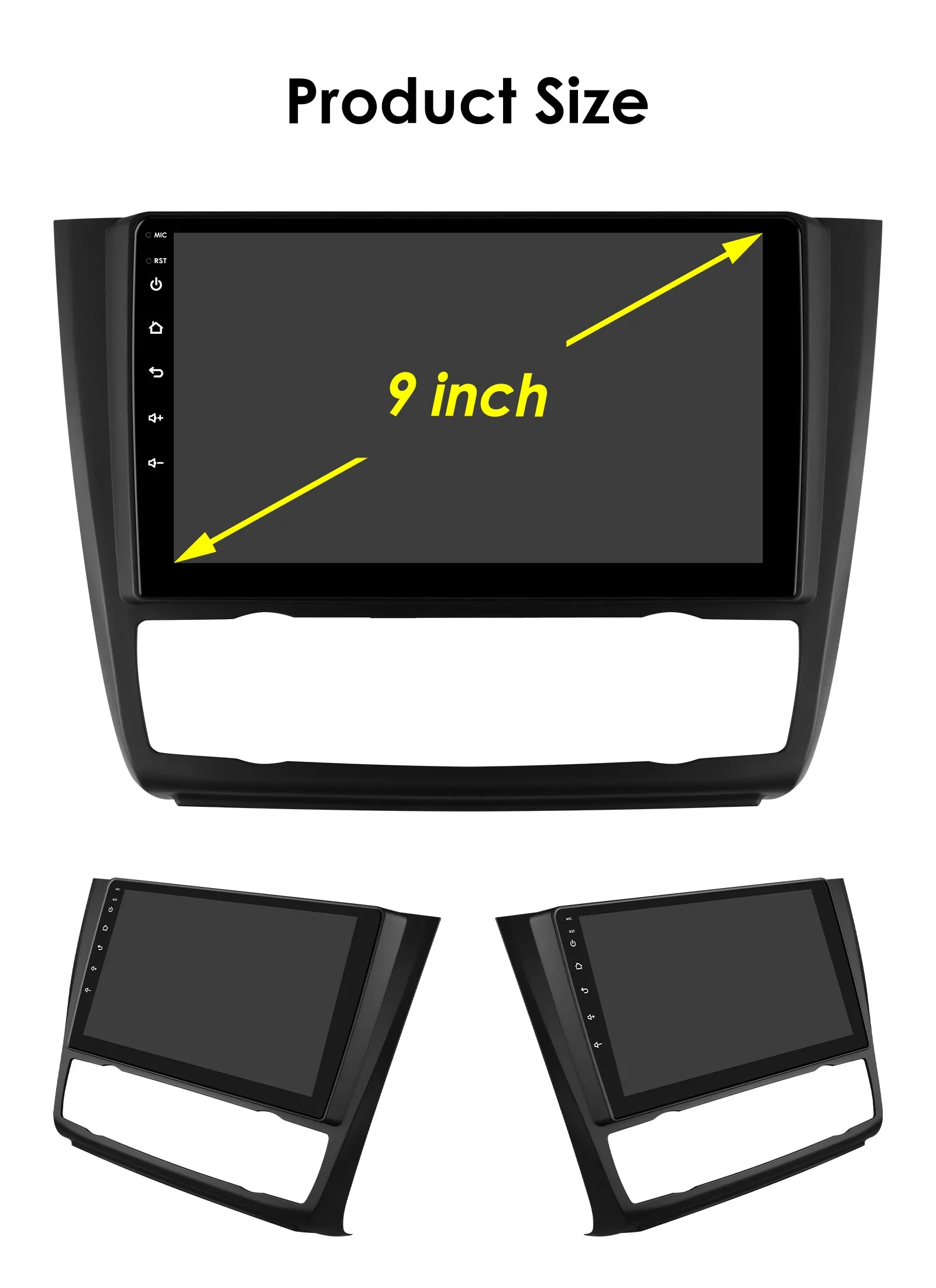 Radio samochodowe Hizpo 9 cali 2Din Android13 do BMW serii 1 E81 E82 E87 E88 AT MT Nawigacja GPS RDS DSP Android Auto CarPlay 360 °   CAM