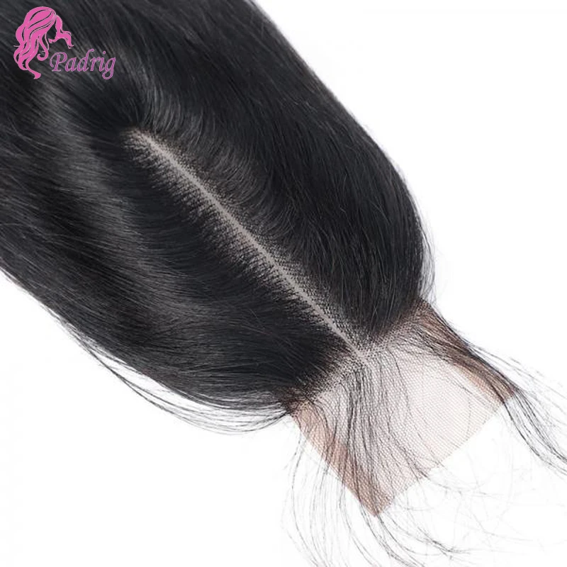 2x6 cabelo humano liso fechamento de renda cor natural pré-arrancado 100% cabelo virgem brasileiro 10-20 Polegada extremidade completa livre/parte intermediária