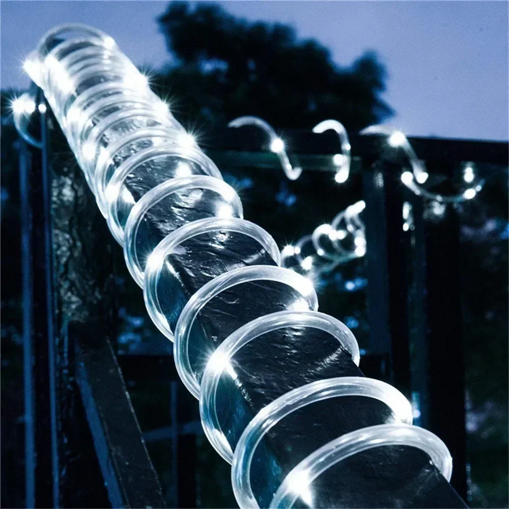 1pc7/12m Solar Powered LED Tube Light Waterproof Light for Garden Patio Wedding Party Outdoor Tree Stair Railing Guardrail Decor