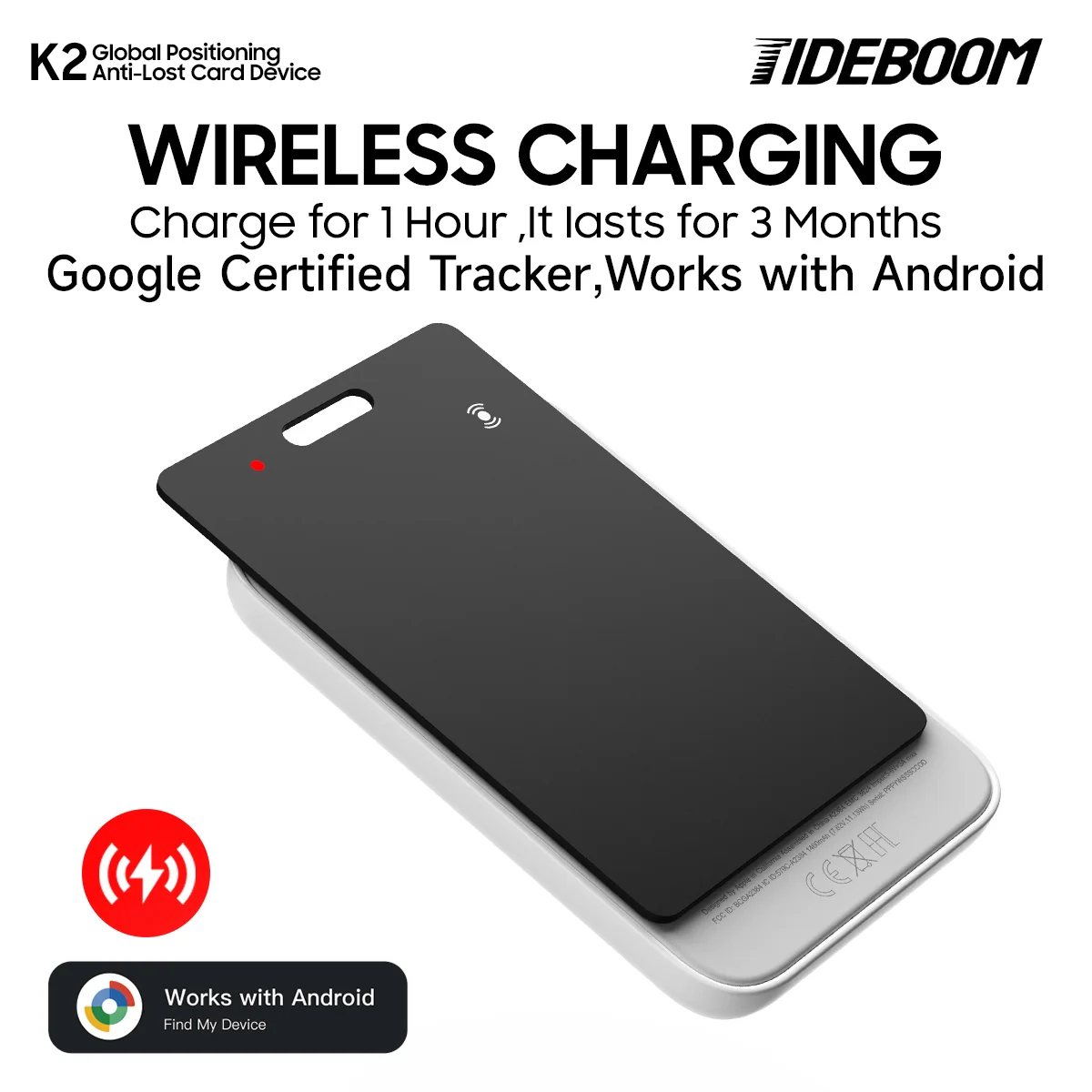 Портативный кошелек-трекер, 1 шт., Bluetooth-трекер для Android Key Finder, локатор для домашних животных, работает с приложением Google Find My Device